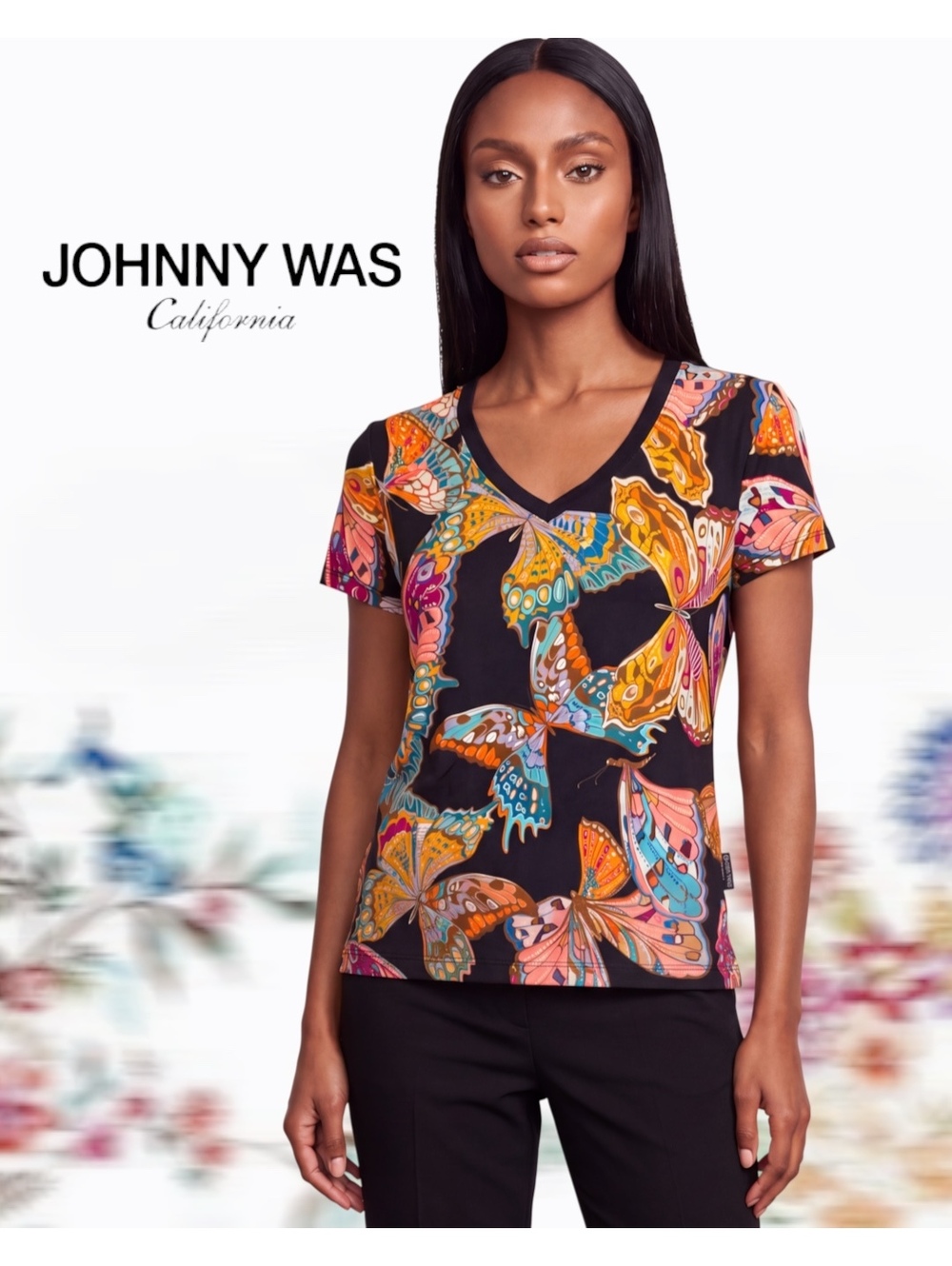 ✨ NWT Johnny Was “Ofelia Black” Janie Swing Tee - Size Small ✨